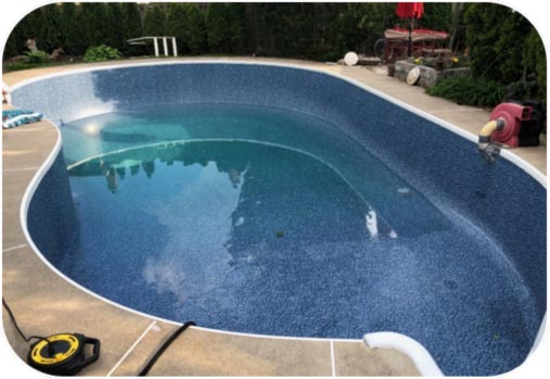 New pool liner installation